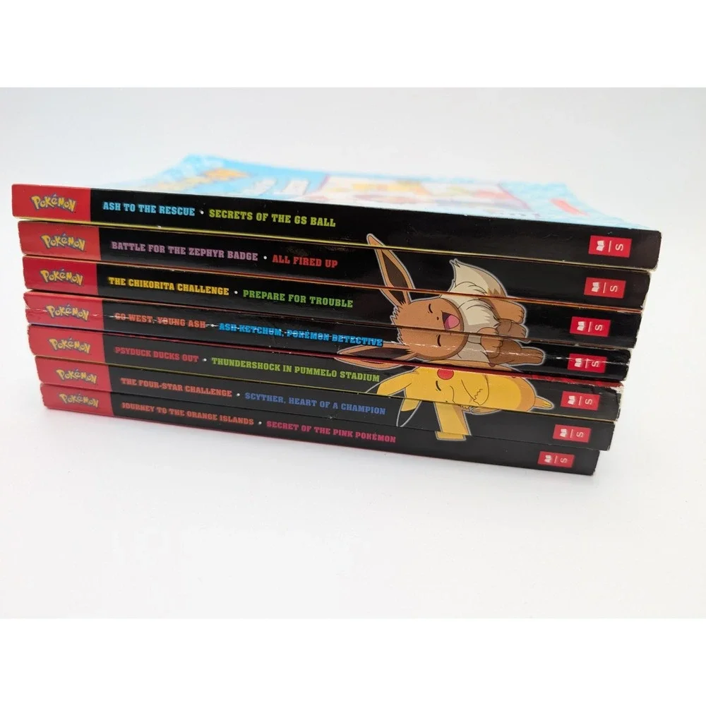 Lot of 7 Pokemon  Scholastic Paperback Double Sided Chapter Books 14 Adventures!